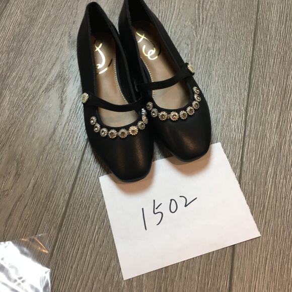 New Sam Edelman Black Embellished Strap Mary Jane Flats Girls Size 13 - Picture 7 of 7